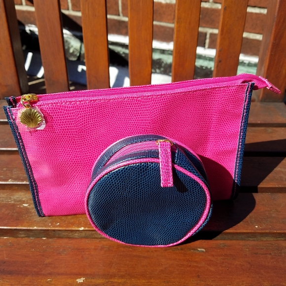 Estee Lauder Bags Estee Lauder Pink And Blue Makeup Bag Set Poshmark